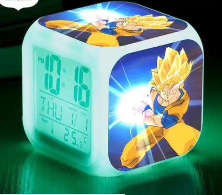 Прозрачный Повтор wekker часы Dragon Ball будильник светодиодный reloj despertador детские часы цифровые часы многофункциональная лампа подарки+ коробка - Цвет: Прозрачный