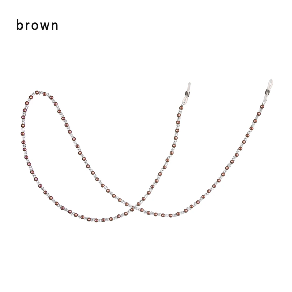 Brown 1 шт. 65 см цепочки для очков имитация жемчуга бисером Для женщин очки цепочка для солнцезащитных очков шнурок для очков шнур для очков держатель - Цвет: Brown
