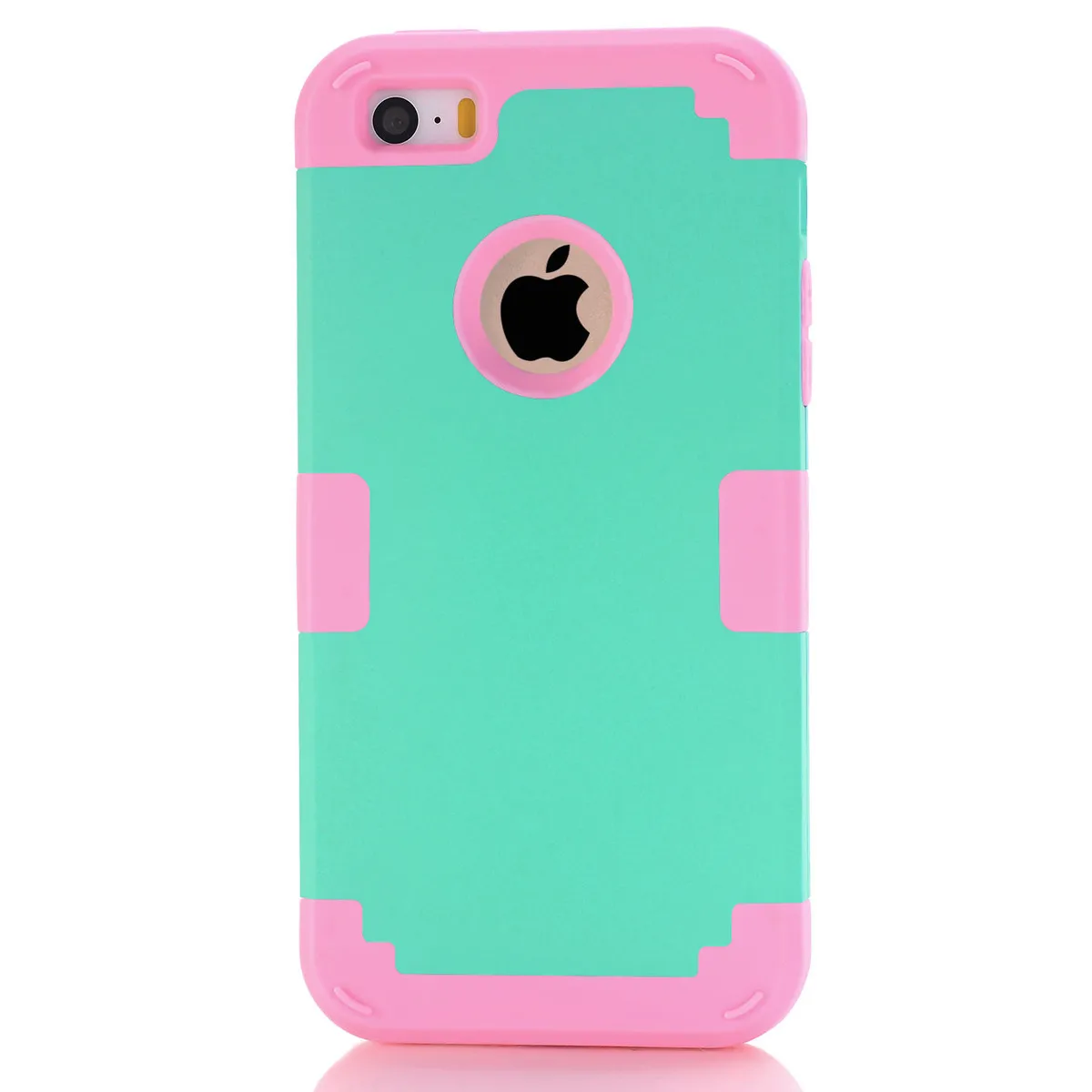 Mint Green and Rose Чехол для iPhone 5S, противоударный защитный чехол, гибридный жесткий резиновый защитный чехол для телефона s для iPhone, прошитая/экранная пленка - Цвет: Mint Green and Rose