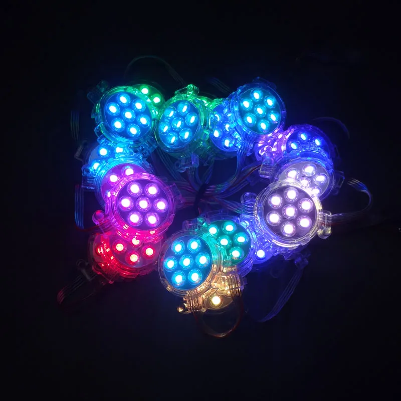 DMX512 SM16703 WS2811 светодиодный Pixel Модуль рекламное лампы 50 мм DC24V вход 6 s 5050 RGB SMD 1 44 Вт