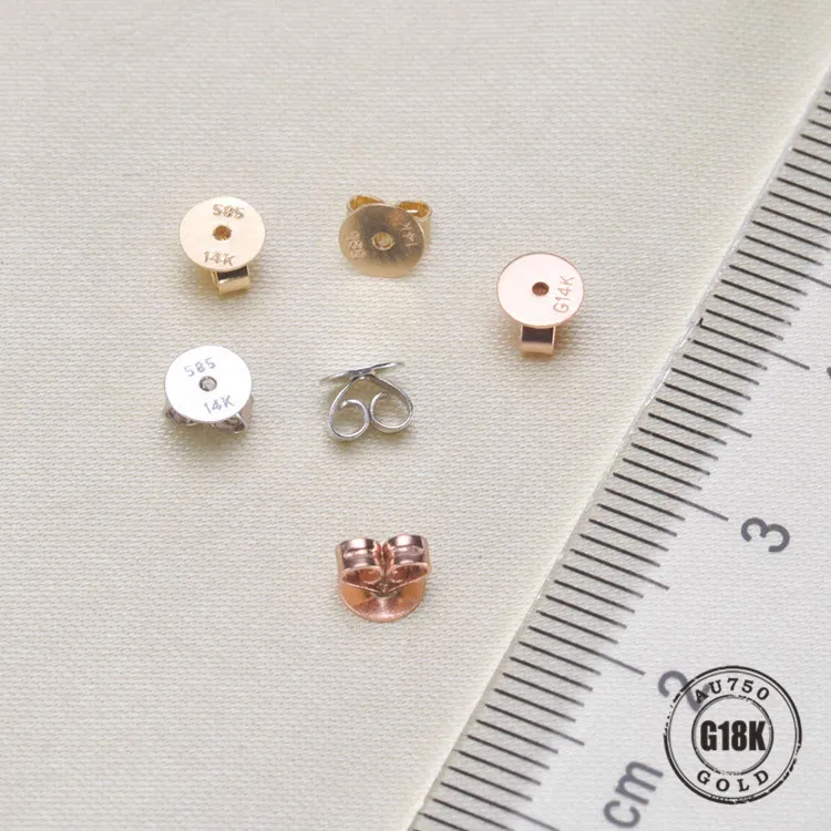 Earrings Jewelry Accessories G14K Gold Round Ear Plugging Blocked Earring Back Stoppers for DIY | Украшения и аксессуары