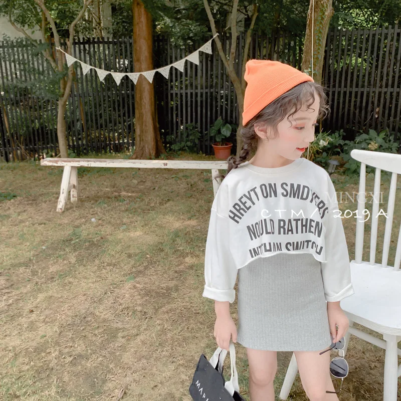 Детская одежда коллекция 2019 года осеннее платье новый детский костюм футболка с