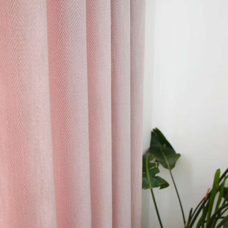 CITYINCITY Stripe Blackout Home Decor Curtain For Living room Drape Princess style Faux linen pink Curtains for Bedroom Rideaux | Дом и сад