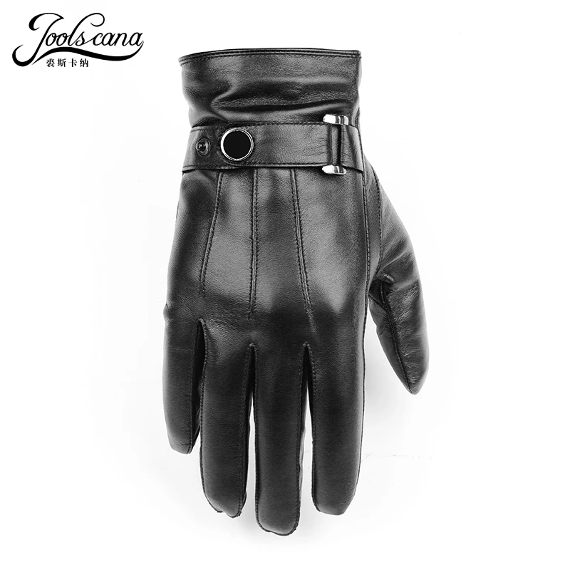 

JOOLSCANA top1gloves men genuine leather winter Sensory tactical gloves fashion wrist touch screen drive autumn good quality