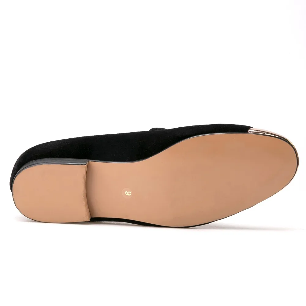 Мужские лоферы новый стиль мужская бархатная обувь с золотым носком и пряжкой в