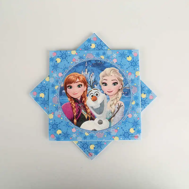 10pcs napkins Холодное сердце принцесса Снежная королева украшение для торта на день рождения на тему "Лошадки карусели" вечерние украшения Детские вечерние принадлежности для девочек украшения набор посуды - Цвет: 10pcs napkins