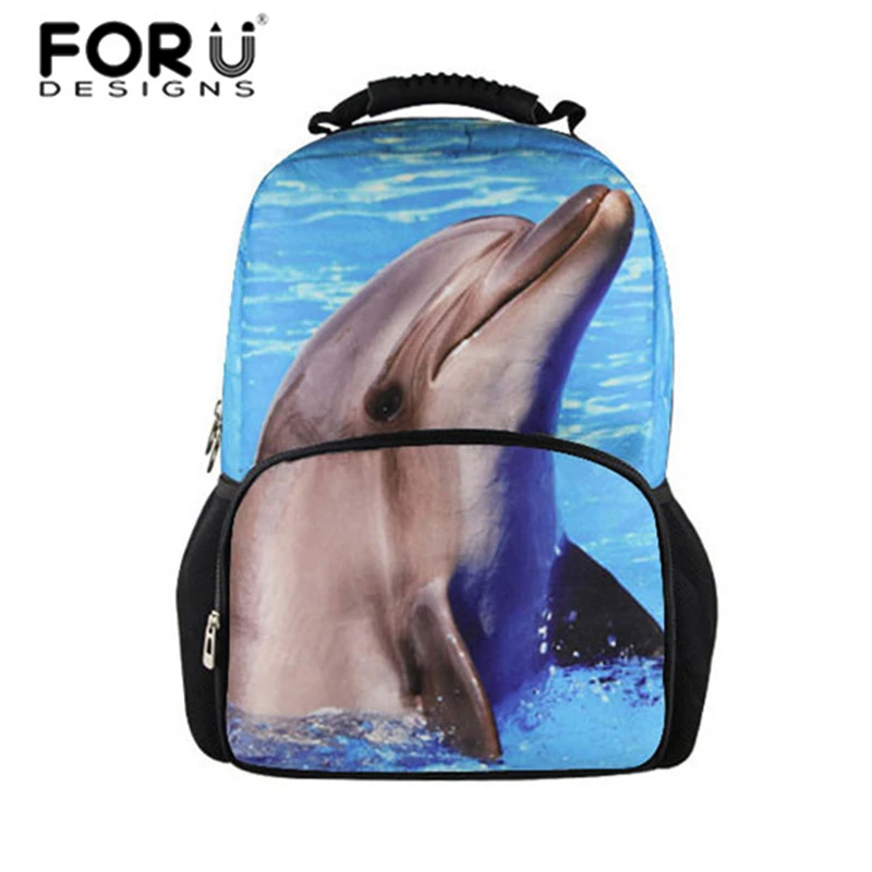 Рюкзаки с изображением дельфинов женский милый рюкзак принтом кошки Аляски