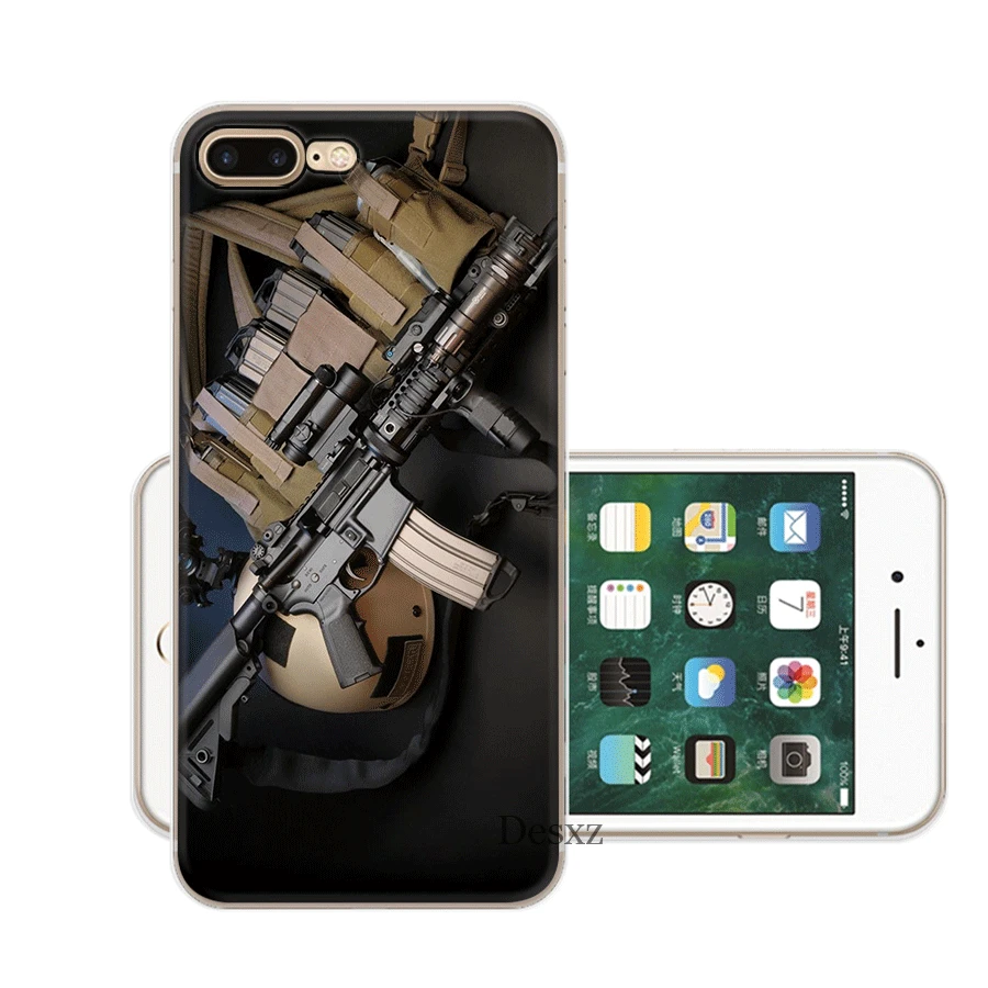 Desxz Горячая продажа снайперская винтовка оружие чехол для iPhone 7 8 6 6s Plus 11 Pro X XR XS Max 5