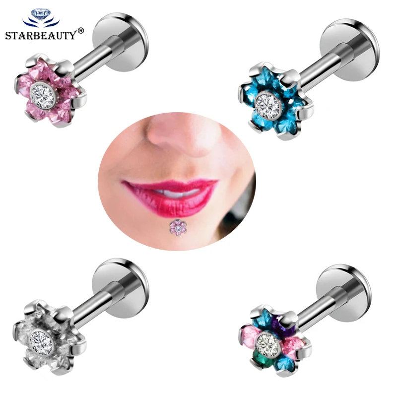 1 шт. серьги гвоздики с фианитами 2 х8 мм|piercing body jewelry|body jewelrylabret ring |