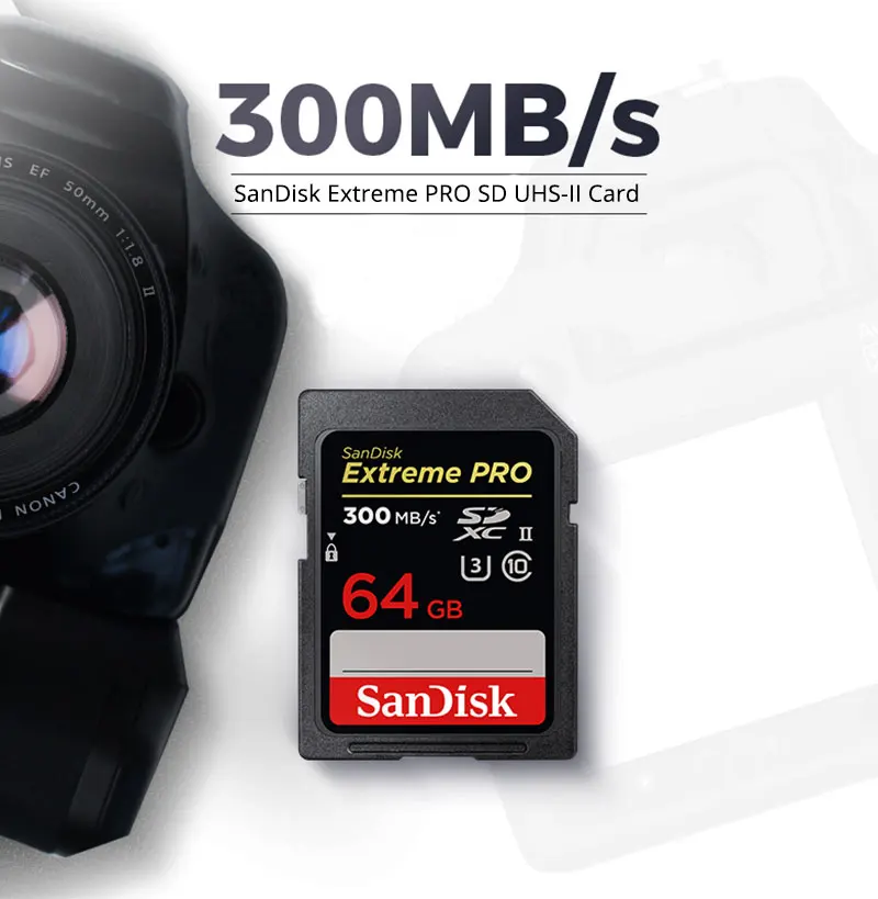 SanDisk SD карта 64 Гб флэш-карта памяти 128 ГБ 256 ГБ SDXC 16 Гб оперативной памяти, 32 Гб встроенной памяти SDHC SLR SD карты USH-I Class10 для спортивной экшен-камеры 4 K Full HD цифровая Камера
