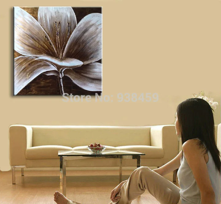 Художественная ручная живопись каллиграфический домашний Декор Цветок Холст