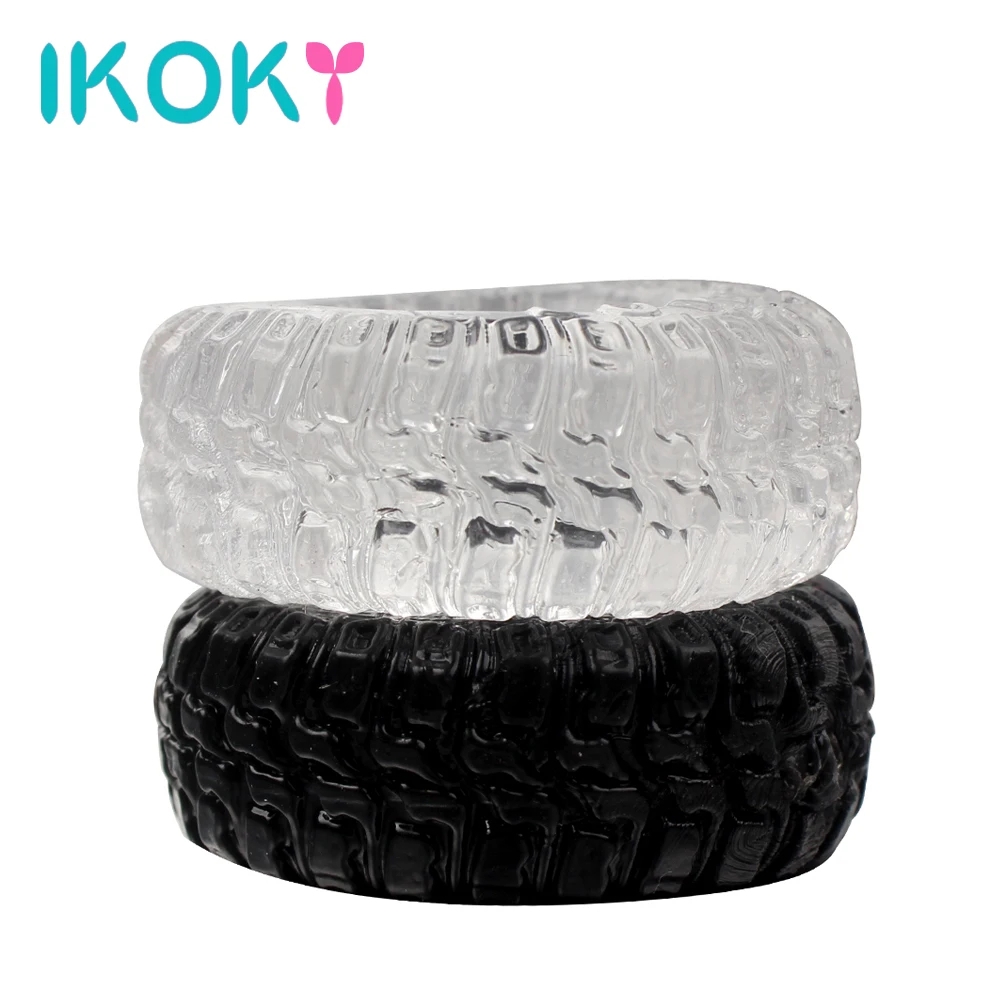 2pcs Black White Tire Penis Ring Sex Toys for Men Glans Strapon Cockring Delay Ejaculation Erotic Adult Product Silicone Machine | Красота и