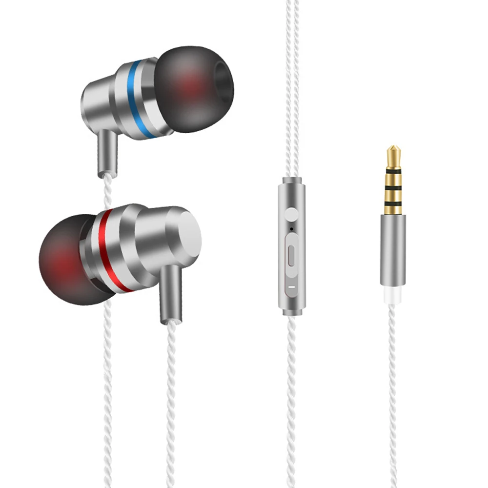Grey Горячая наушники-вкладыши с микрофоном проводные стерео наушники Hifi гарнитура для MP4 смартфона Xiaomi samsung Playstation 1,2 m 02 - Цвет: Grey