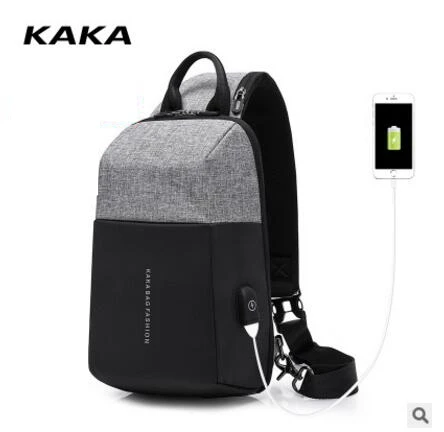 Мужские сумки-мессенджеры KAKA сумка через плечо с usb-зарядкой для мужчин нагрудная