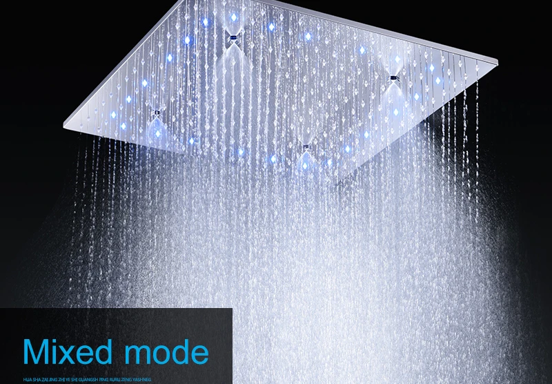 Большая 20-дюймовая потолочная светодиодная насадка для душа Spa 5 Function Shower 3 Настенный спрей