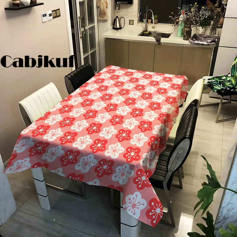 Льняная скатерть в стиле кантри с принтом полоску многофункциональная