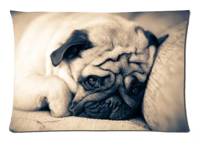 

Bedding Set 20x30 inch Twin Sides Pillow Case Lovely Pug Dog Animal Sad Happy Dogs-2 Soft Decorative Cotton Pillowcase