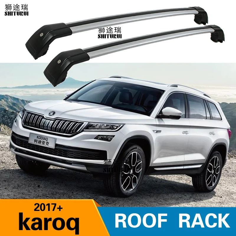 SHITURUI, 2 шт штанги на крышу для SKODA kodiaq+ SUV, боковые штанги из алюминиевого сплава, поперечные рейлинги, багажник на крышу, багаж