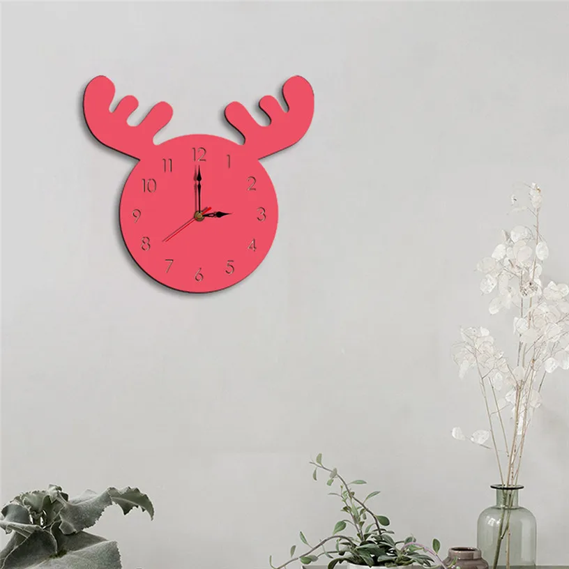 Креативные настенные 3d часы с оленем современный дизайн цифровые указкой