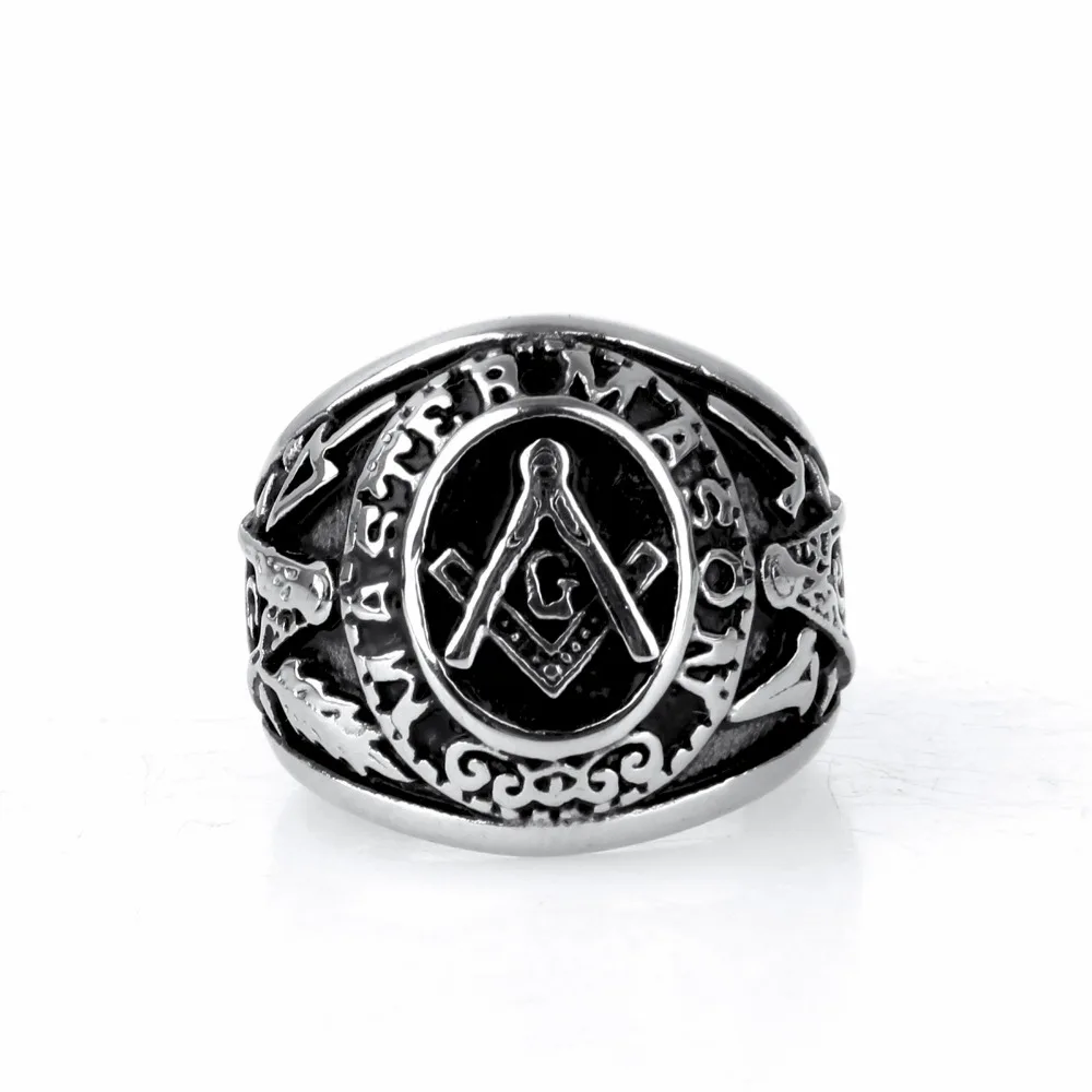 Мужское серебряное кольцо Master Mson Freemason масонское из нержавеющей стали|Кольца| |