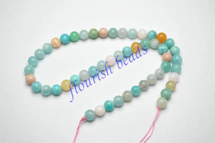 

High Quality Mix Color Natural Amazonite Stone Round Loose Beads Fashion Jewelry Making Accessories