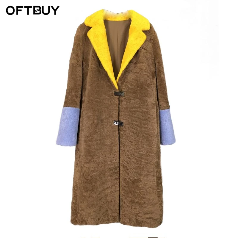 OFTBUY Новинка 2018 года длинное зимнее пальто для женщин зимняя куртка из