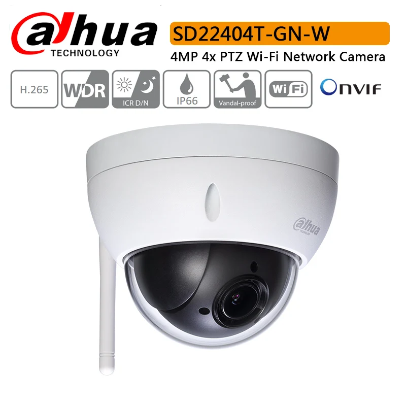 Оригинал Dahua SD22404T GN W 4MP 4X оптический зум высокоскоростная PTZ сеть WiFi IP камера WDR ICR