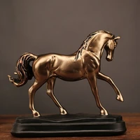 vintage resin gold horse statues figurines ornaments horse sculpture crafts home office decoration accessories wedding gifts