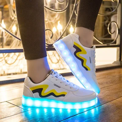 912-Yellow Размеры 35-44; обувь унисекс для взрослых; женская и мужская обувь на плоской платформе; женская обувь с подсветкой и светильник; тапочки с подсветкой - Цвет: 912-Yellow