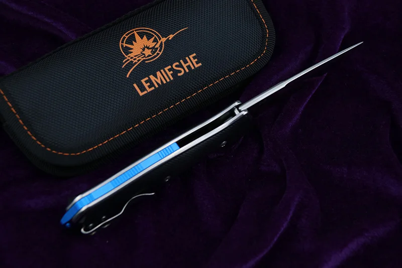 Складной нож LEMIFSHE CR230 С флиппером карманный резец с лезвием из стали D2 рукояткой