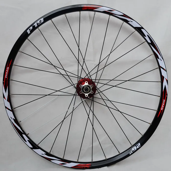 26 Red Red Mtb 26 29 27,5 ER 32 отверстия дисковый тормоз Горный велосипед переднее колесо шесть отверстий Центральный замок MTB велосипедные передние колеса 2 герметичные подшипники - Цвет: 26 Red Red