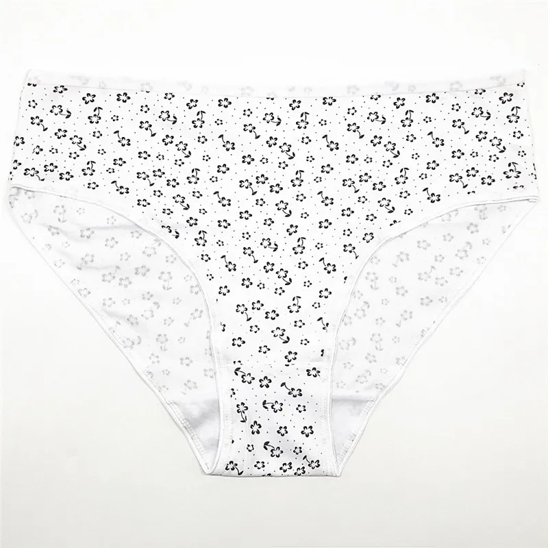 Нижнее белье женское хлопковые трусы большого размера с цветочным принтом для