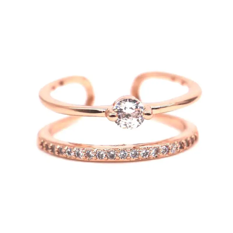 Новинка 2017 регулируемые кольца для женщин бижутерия очаровательное Двухслойное