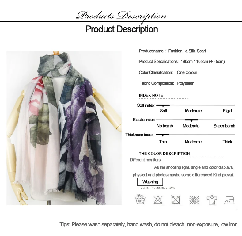 2016 Бренд Женщина Шелковый Шарф Печати акварель Хиджаб женщин Шарфы Мода полиэстер Шали Палантины|scarves