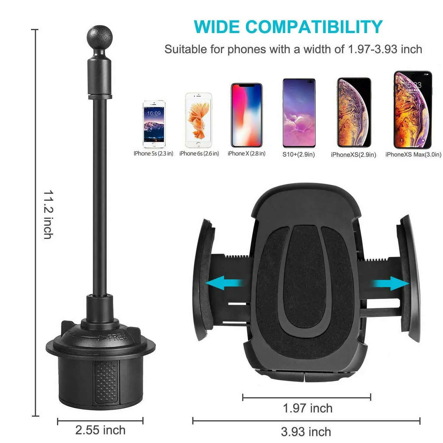 xmxczkj adjustable universal gooseneck cup phone holder cradle car phone mount long arm phone cup holder for cell phone gps free global shipping