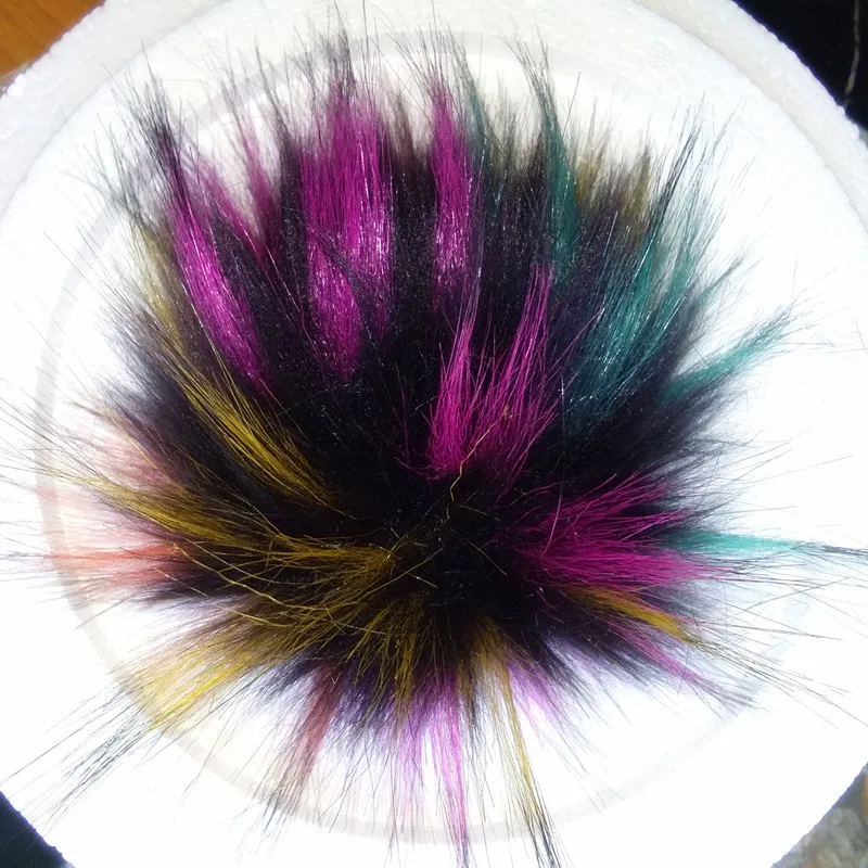 2019 большой мех енота меховым помпоном 15 см украшения с помпонами аксессуары для