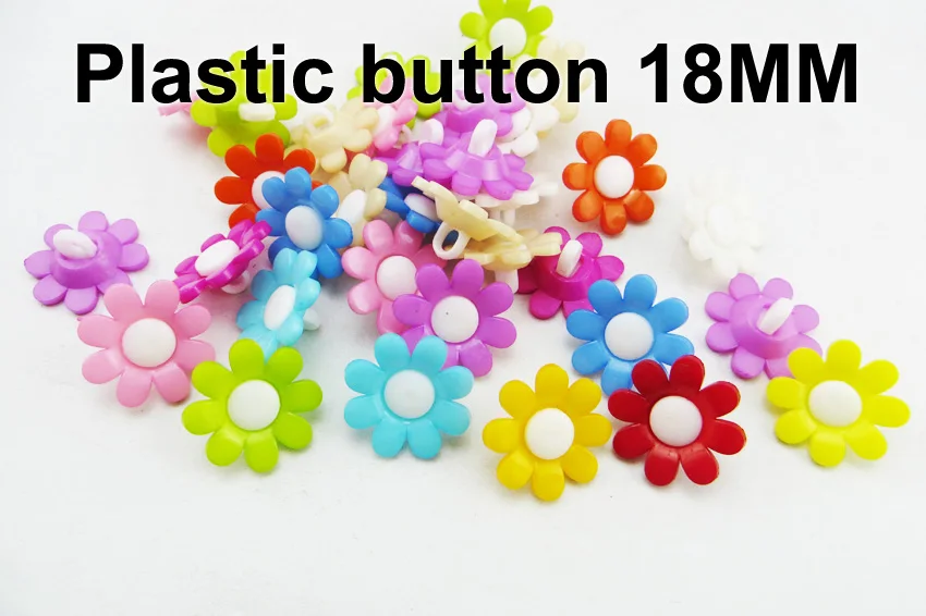 

1000PCS 18MM colors Dyed Plastic sunflower buttons coat boots sewing clothes accessory garment button P-235a