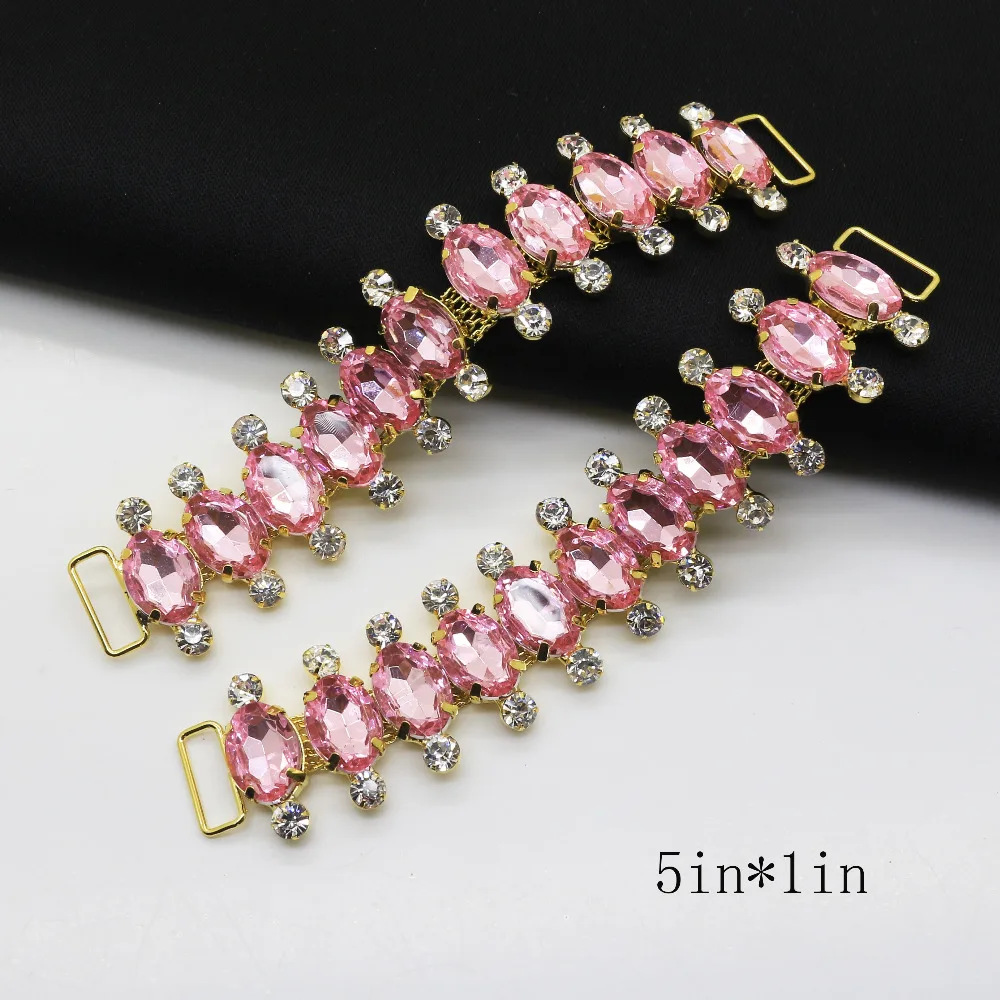 2 шт горного хрусталя бикини пряжки розовый DIY Металлические цепи разъемы одежда