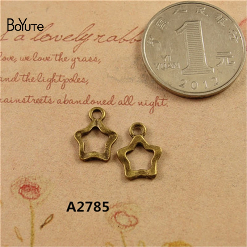 

BoYuTe (200 Pieces/Lot) 10MM Antique Bronze Plated Zinc Alloy Star Charms Pendant fit Diy Jewelry Findings Components