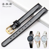 10mm genuine leather strap for calvin klein bent bracelet black brown blue white for k43231cs k43232 womens quartz watch