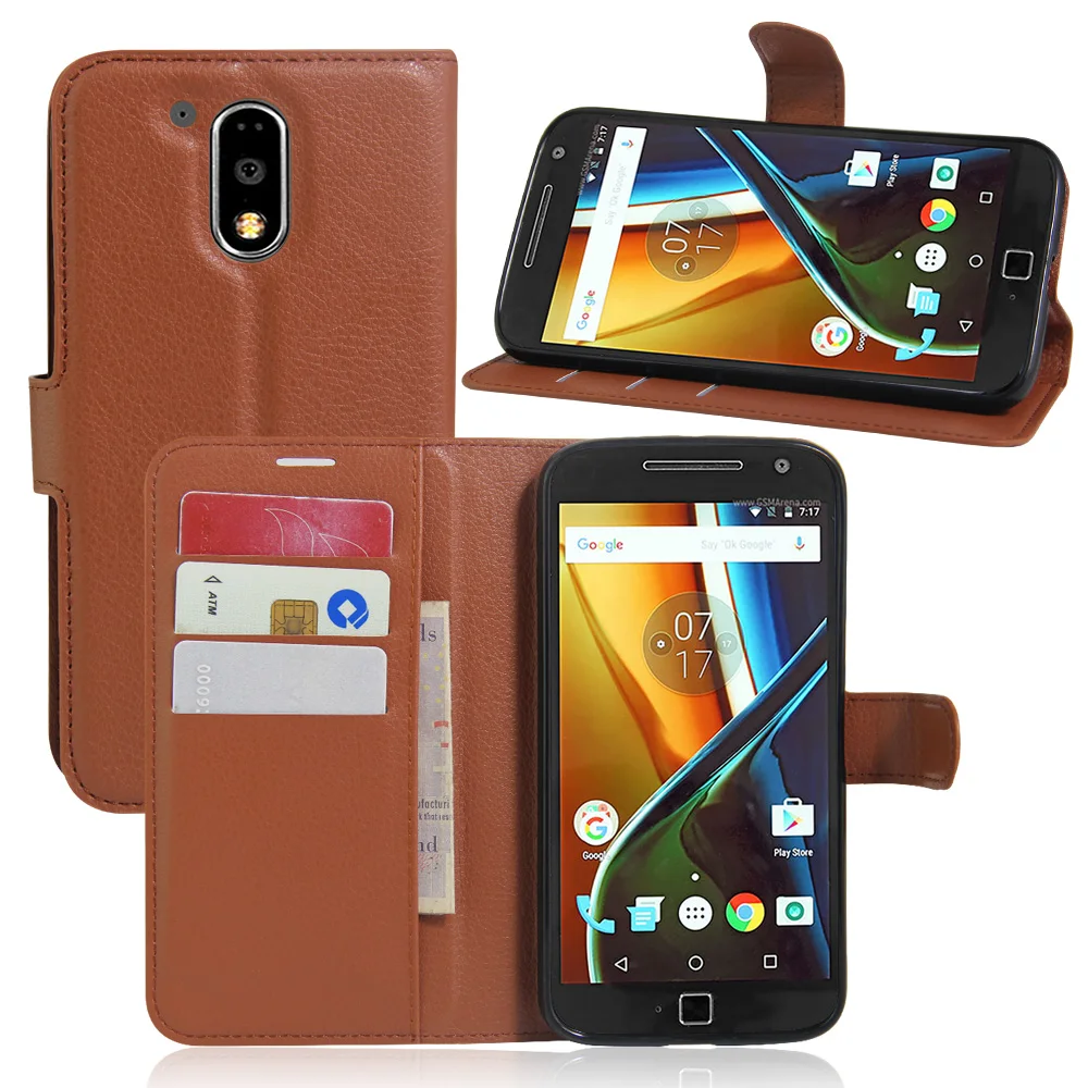Кожаный бумажник стенд флип слот чехол для Motorola Moto G4 плюс ( 5.5 дюймов ) |