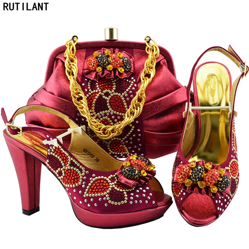 New Arrival Italian Shoe and Bag Set for Party In Women Wedding Shoes Bride Cristal Designer Luxury 2018 | Обувь