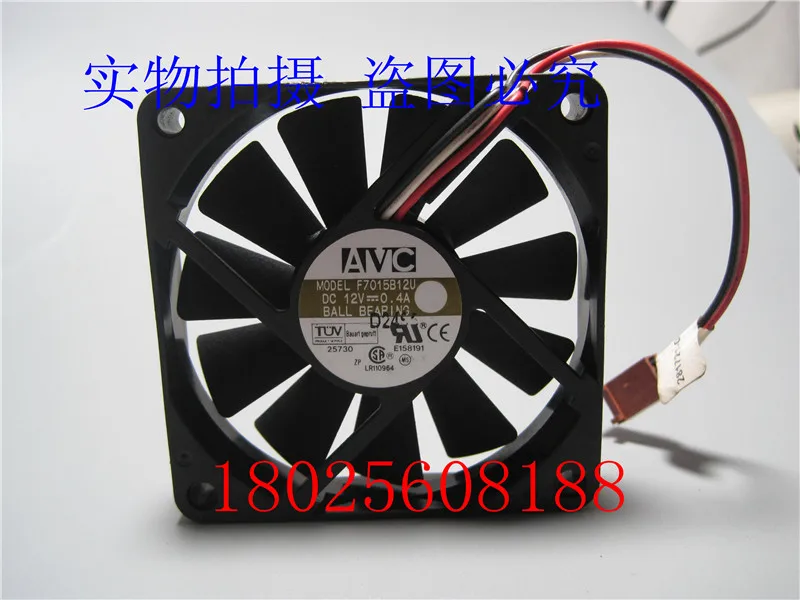 Оригинальный AVC 7 см F7015B12U 12 В 0.4A 7015 70*70*15 мм 3 проводной тестовый корпус процессора