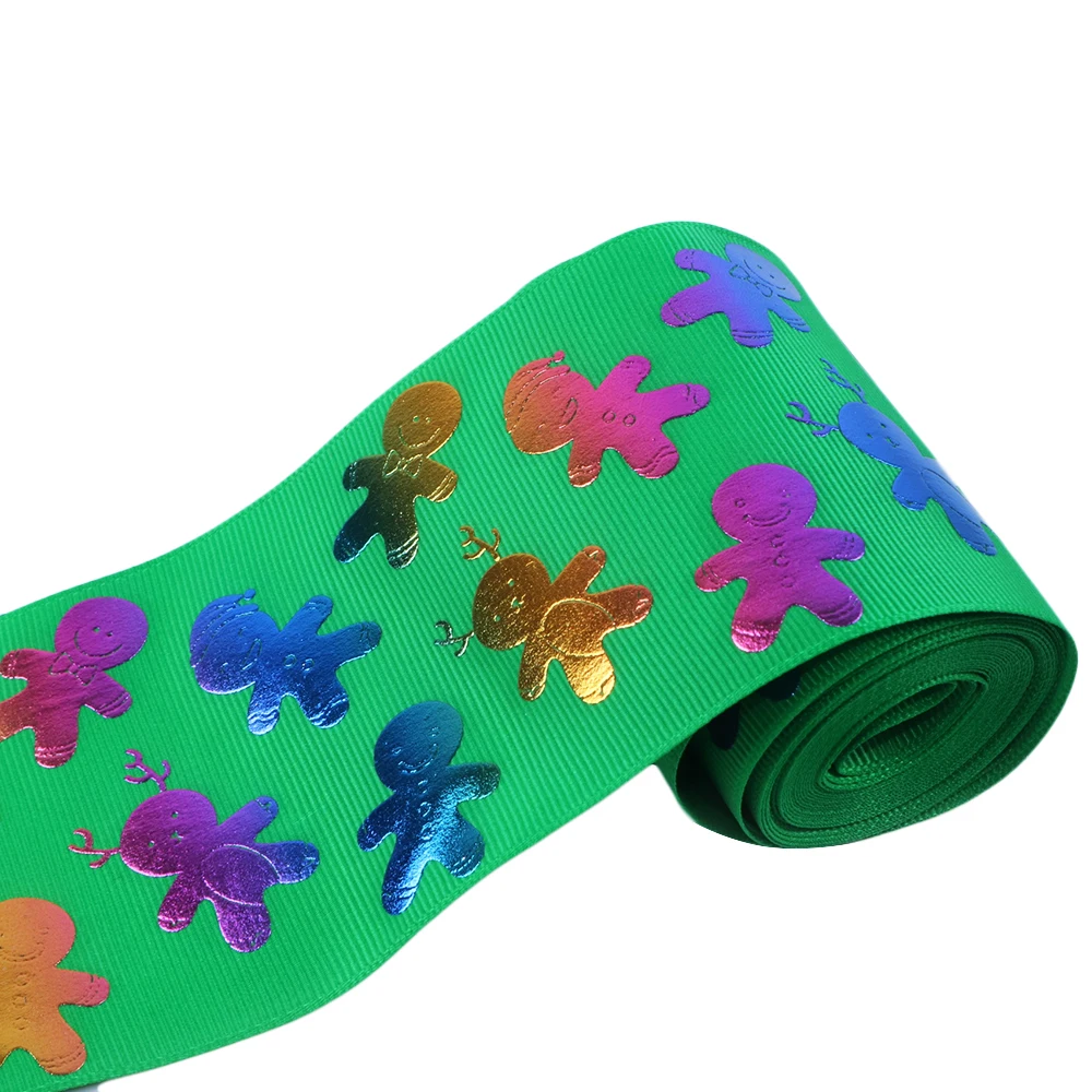 1073430001 Новинка " 75 мм Рождественская Золотая фольга Grosgrain лента DIY лук Ремесло Декорации для свадьбы подарочная упаковка, 5Yc5133 - Цвет: 1073430001