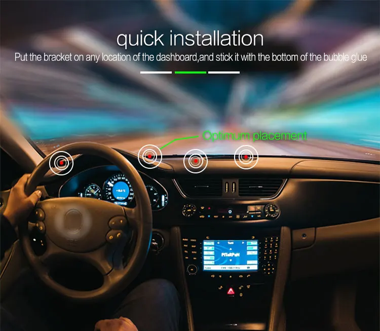 Car HUD Head Up Display Bracket Phone Holder Flexible 360 degree Rotation Holder- Work for HUD Mobile Phone GPS Navigator E-Dog