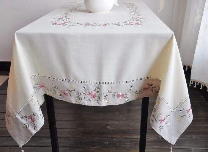 130X130 см (52X52 дюймов) Ажурными Вышивка Скатерть/Tablecover/по ПОЧТЕ HK | Дом и сад