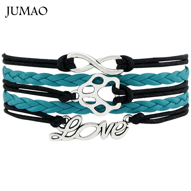 Женские и мужские браслеты обручи бесконечная любовь собака Paw подарочные