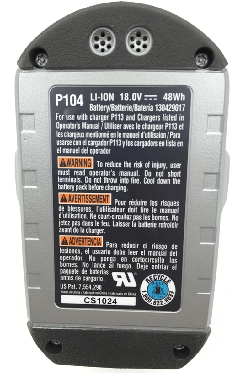 Б/у Оригинал P104 18 V 2.6Ah 46Wh литий-ионный аккумулятор для Ryobi BPL-1820G CJS-180L P2000 LDD-1802PB P730