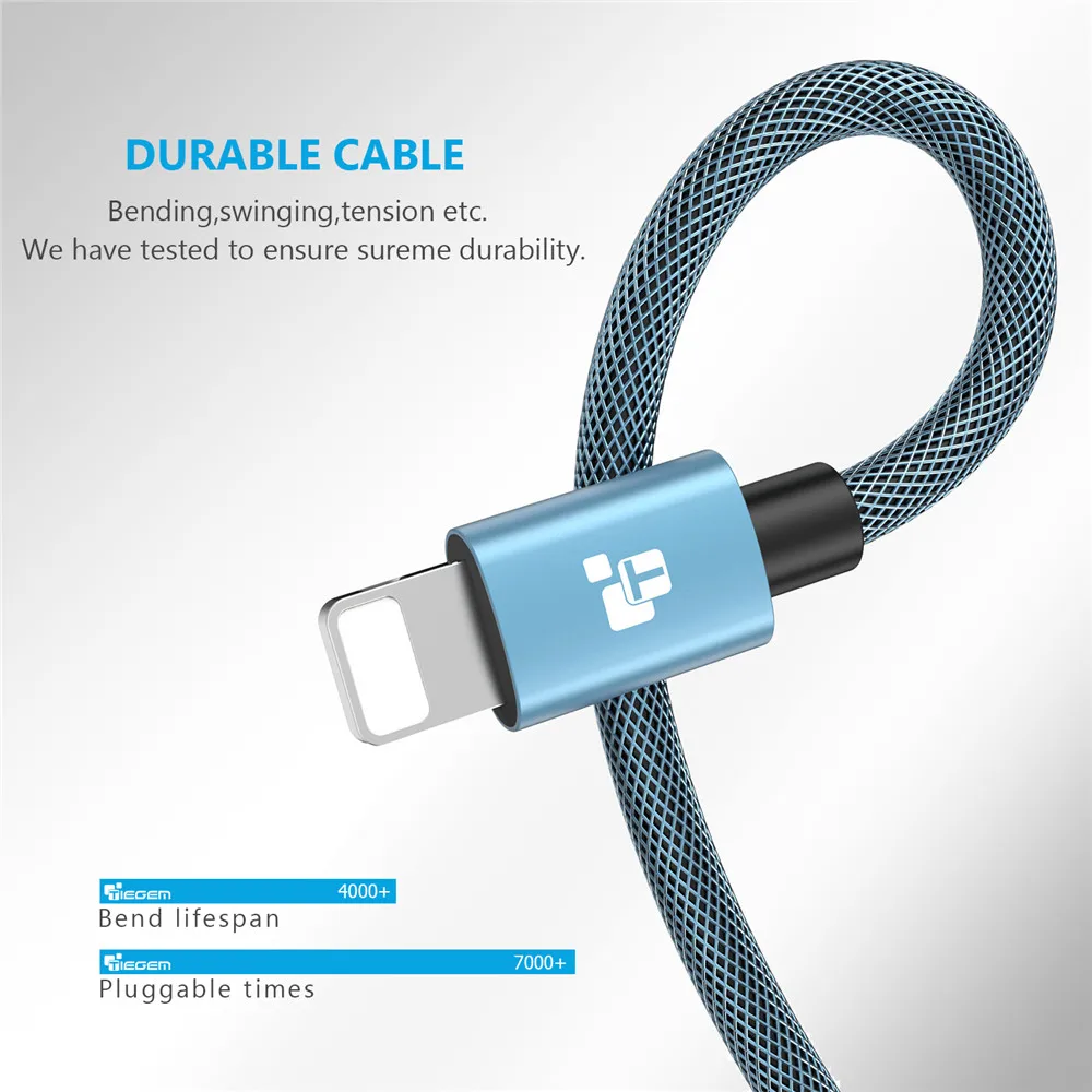 Tiegem для iPhone кабель 2.0A Быстрая зарядка и синхронизация данных USB кабель для iPhone 7 6 6s Plus 5 5S SE iPad Air Mini зарядное устройство