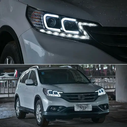 Angel Eye u-образной формы передний светильник для Honda CRV 2012- головной светильник s динамический сигнал поворота DRL линзы проектора bi xenon